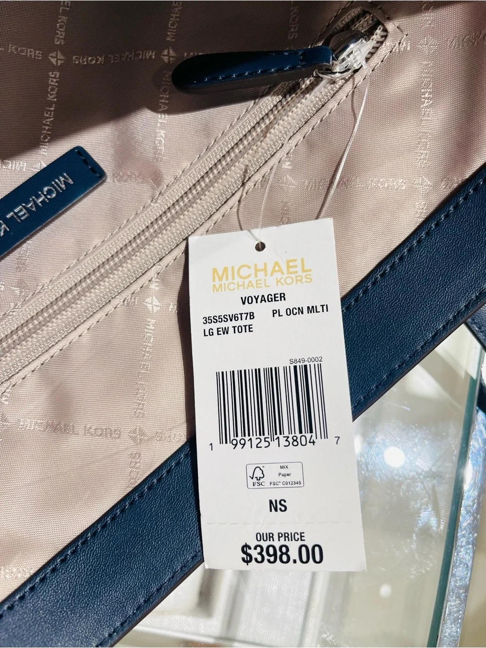 Michael Kors Voyager Large Color-Block Signature Logo Tote   Admiral Multi  NWT